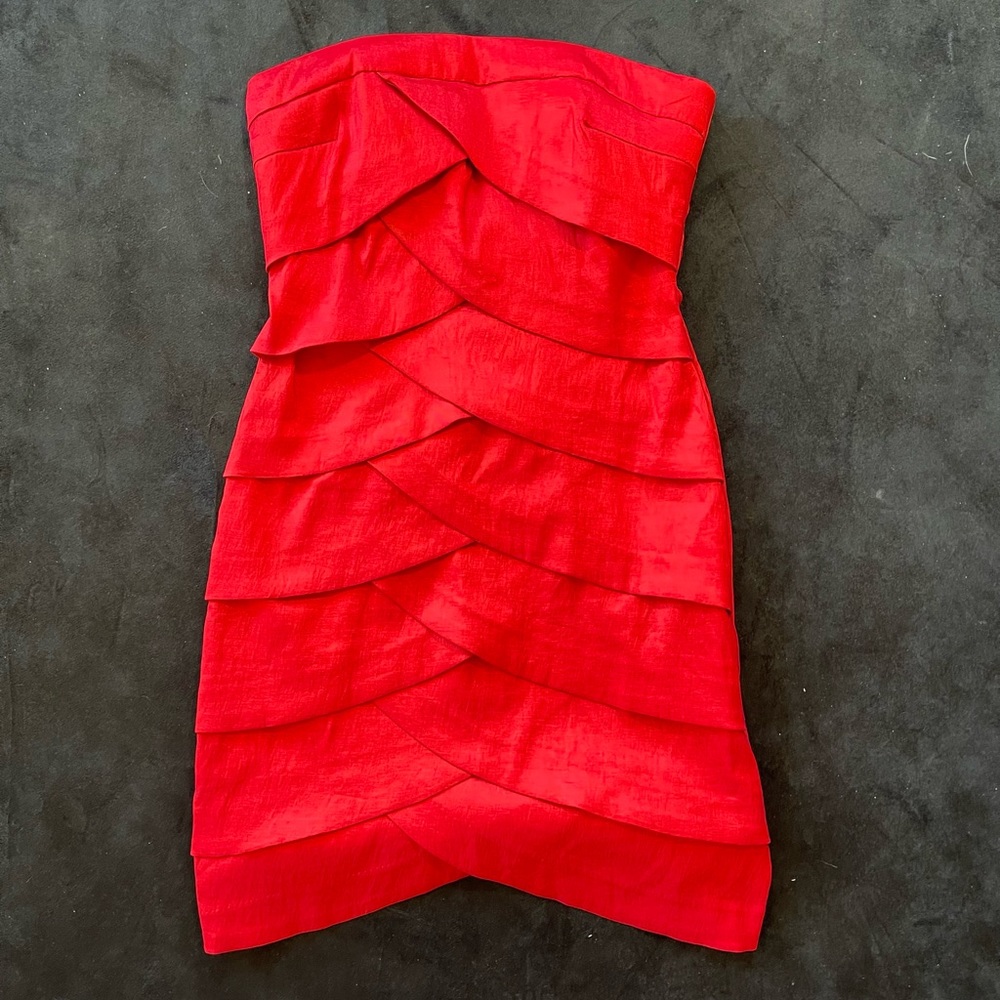 Romeo & Juliet Couture mini satin bright red dress